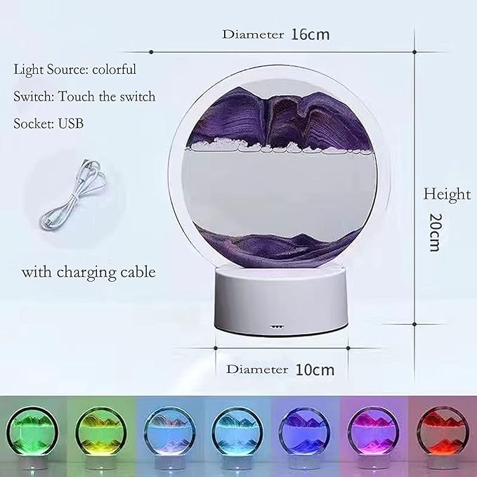 3d Moving Sand Art Night Lamp