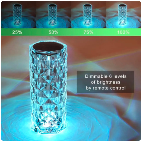 LED 16 Color Crystal Desk Lamp