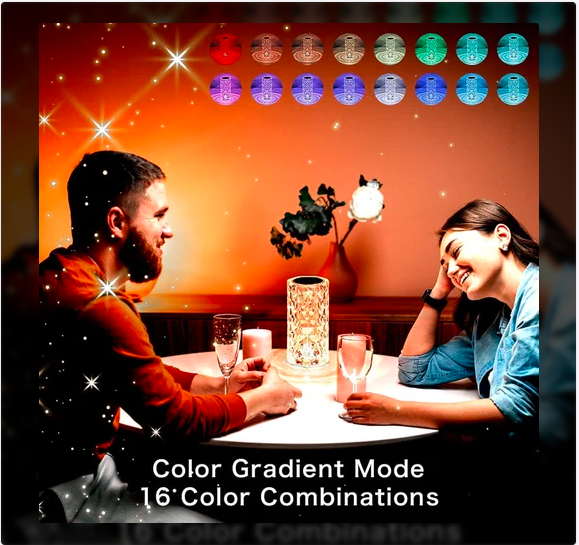 LED 16 Color Crystal Desk Lamp