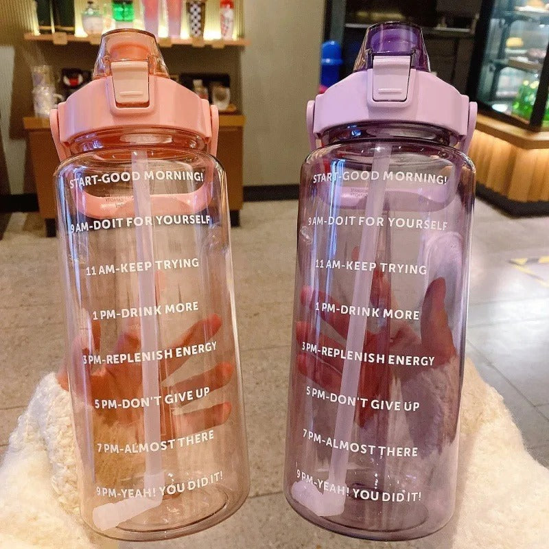 2L Water Bottle with Straw