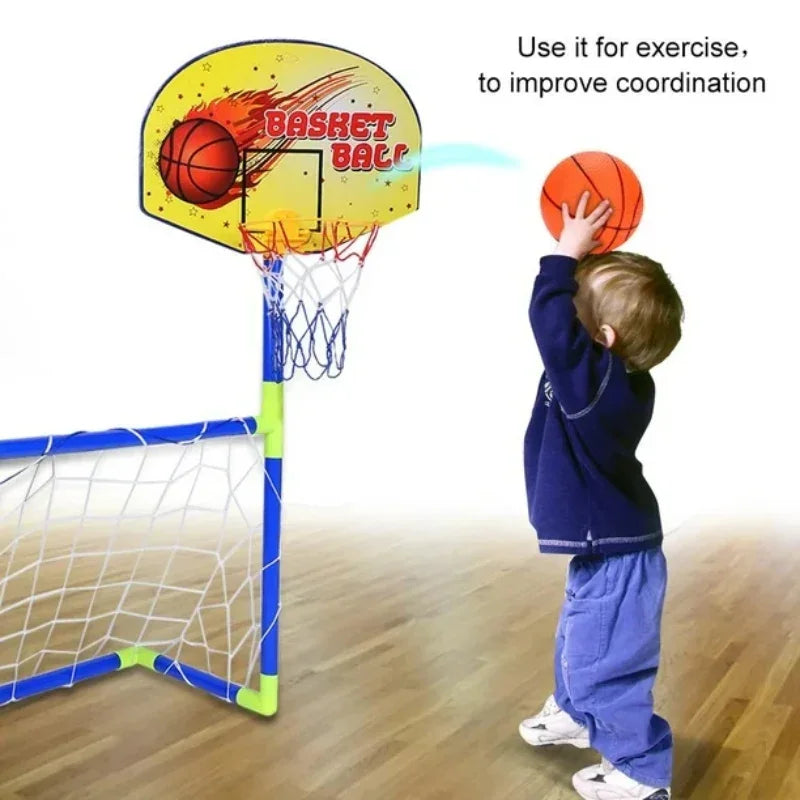 Portable 2 In 1 Football & Basketball Set For Kids