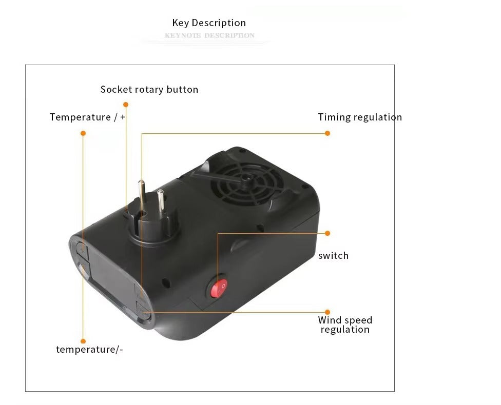 Mini Portable Electric Heater with remote