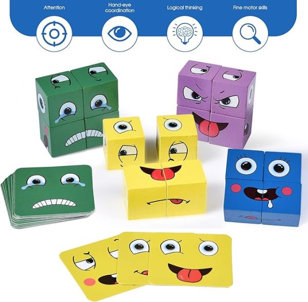 Wooden Face Cube Puzzle