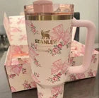 Stanley x LoveShackFancy Quencher H2.0 FlowState 40oz Tumbler – Pink Butterfly – Gift Box Included – New