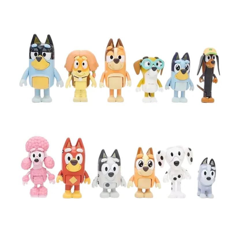 Bluey Mini Figures Featuring Heroes Character Keychain Set